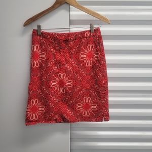Harold's Skirt, Size 4, Red Paisley Print